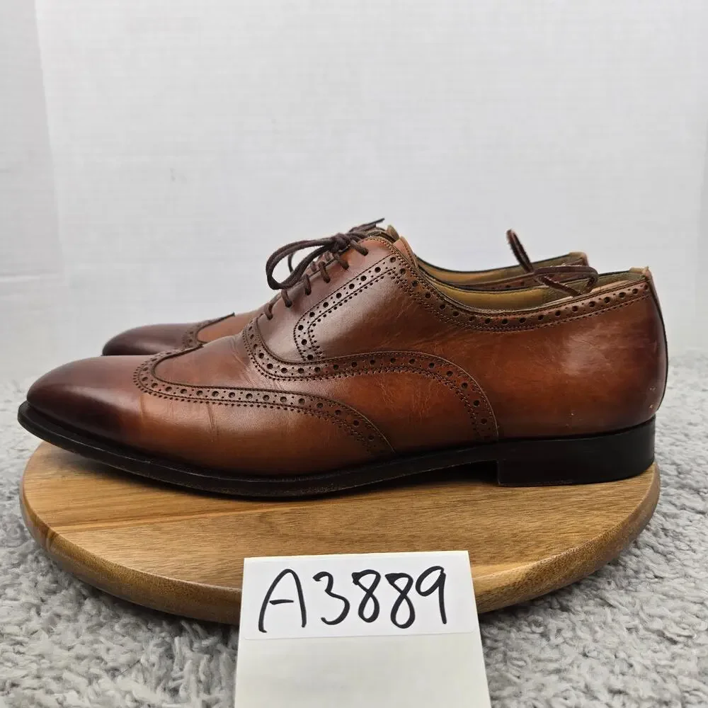 Magnanni Mens 13M Brown Leather Wingtip Brogue Business Casual Oxford Dress Shoe
